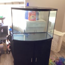 30 Gallon Fish tank  And Stand With Opening That Has Shelves 