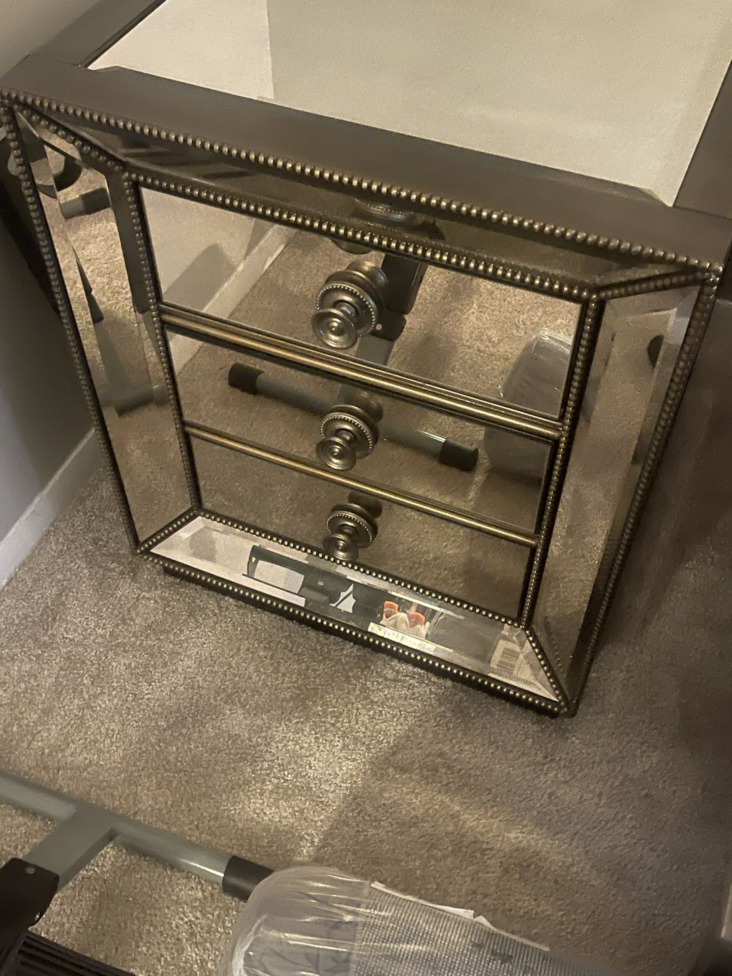 Mirrored End Table