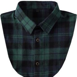 Womens Classic Plaid Fake Collar Detachable Dickey Collar Half Shirts Blouse False Collar Top for Women Outfits
