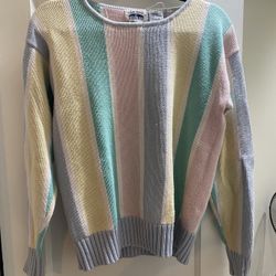 Vintage Multi Color Sweater 100% Cotton-size Medium 