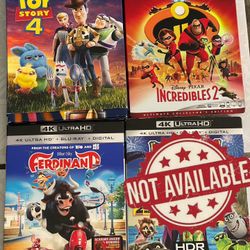 4K Movies/ Blu Ray