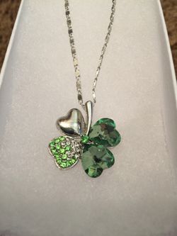 Rhinestone Crystal four leaf clover necklace change your luck by wearing this elegant luck charm around your neck / I also have 6 more just like this