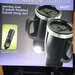 2 Pack Heated Travel Mug Set