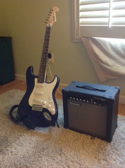 Squire Stratocastor Electric Guitar w/ Amp