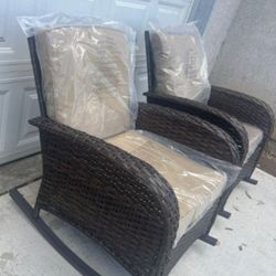 Patio Rocking Chairs Two Colors Available Two-piece Patio Chair Set Outdoor Patio Furniture 🆕🚎🛺🆕