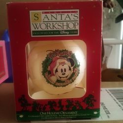 2001 Vintage Mickey Santas Workshop Christmas Ornament 