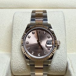 Rolex Datejust 31mm Sundust Pink Diamond Dial Two Tone Rose