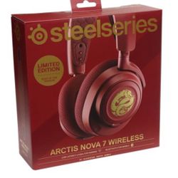 SteelSeries Arctis Nova 7 Wireless Dragon Edition - Simultaneous Wireless 2.4GHz & Bluetooth Comfort Design - Fast Charging 38Hr, PC, PS, Switch, Mobi