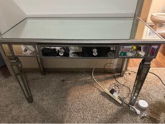 Mirrored Desk/Vanity with drawers