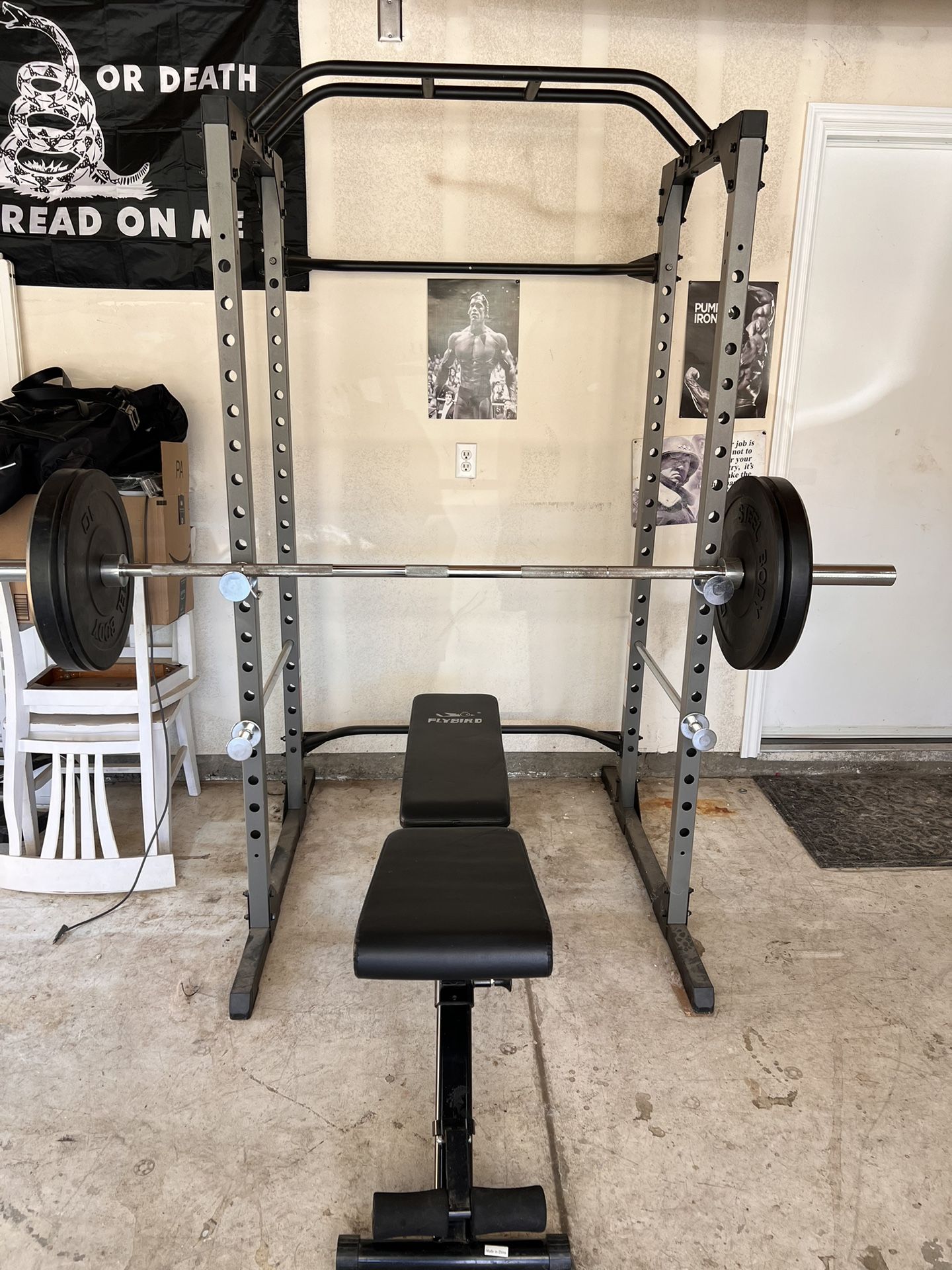 Power Rack With Adjustable Bench