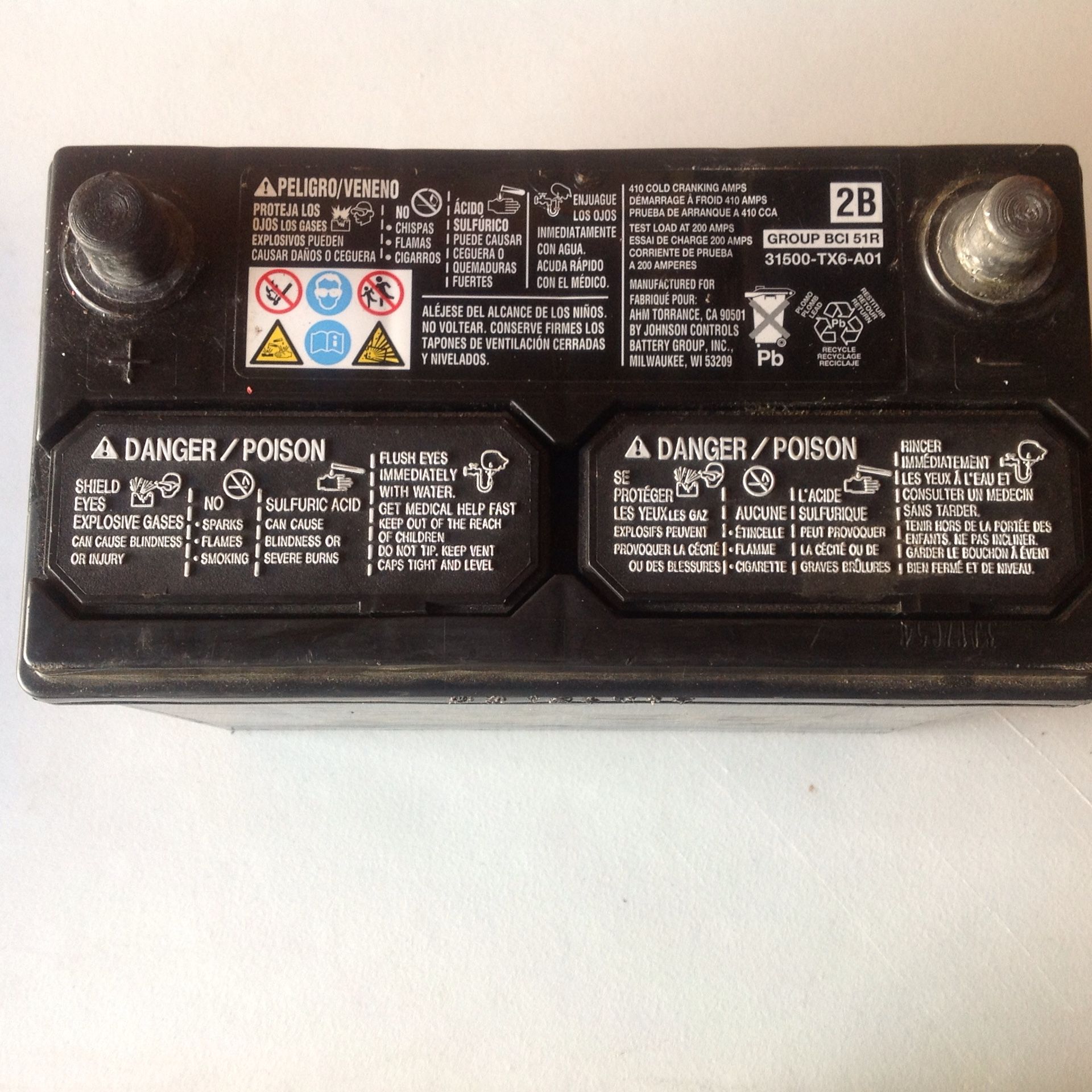 Car Battery For Honda Or Acura Model Group BCI 51R 31500 TX6 A01 Fully Charged For 