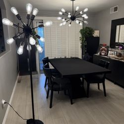 Set (2) Urban Retro Mid-Century Modern Industrial Sputnik Black 