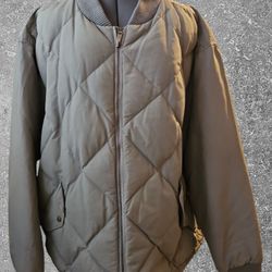 Vintage Eddie Bauer Goose Down Bomber Puffer Jacket Coat Mens Medium Olive Rare!