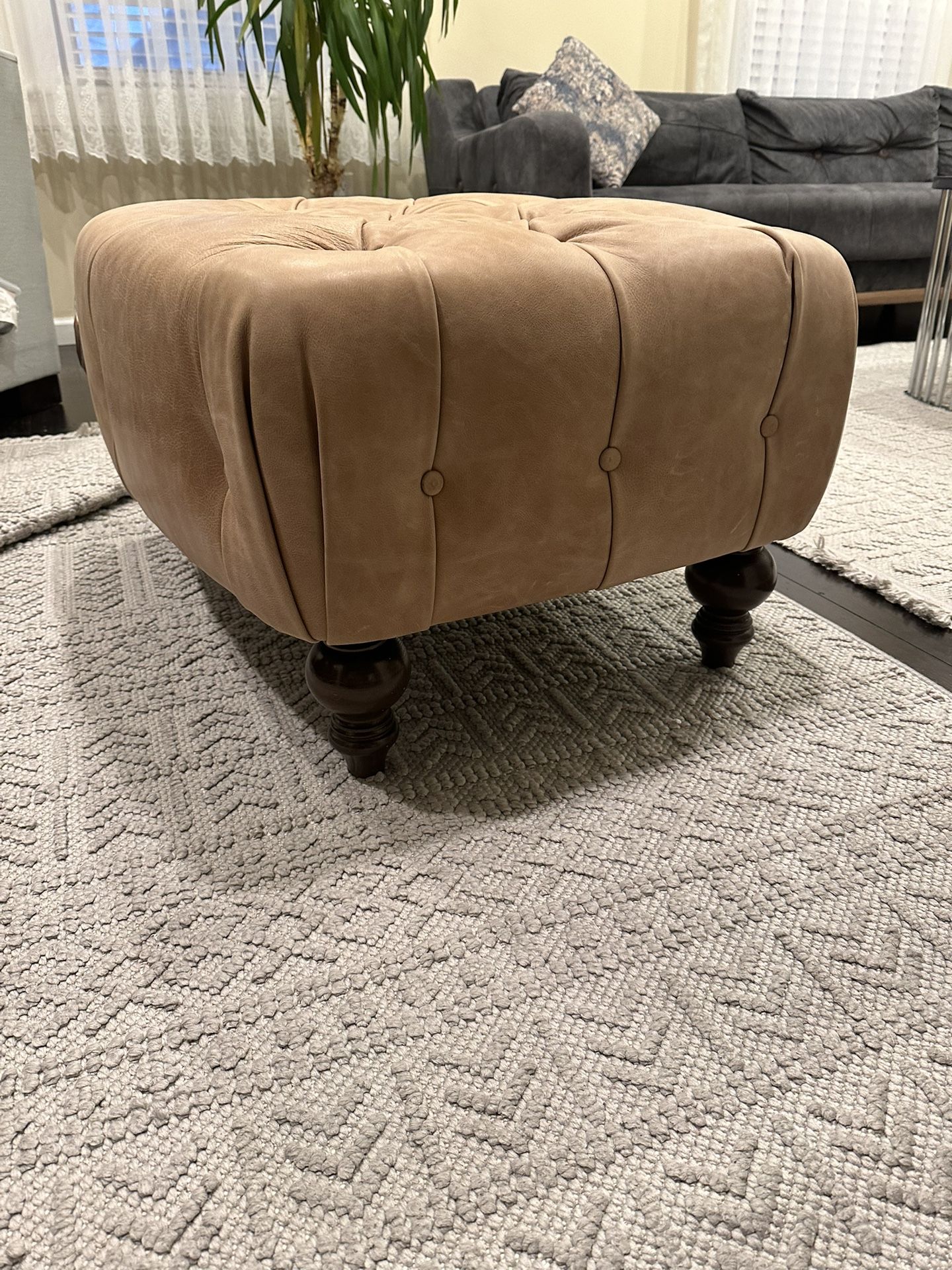 Leather Ottoman