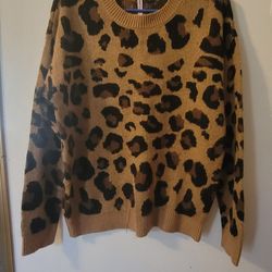 Love By Desigh Pullover Animal Printed Sweater Size XL