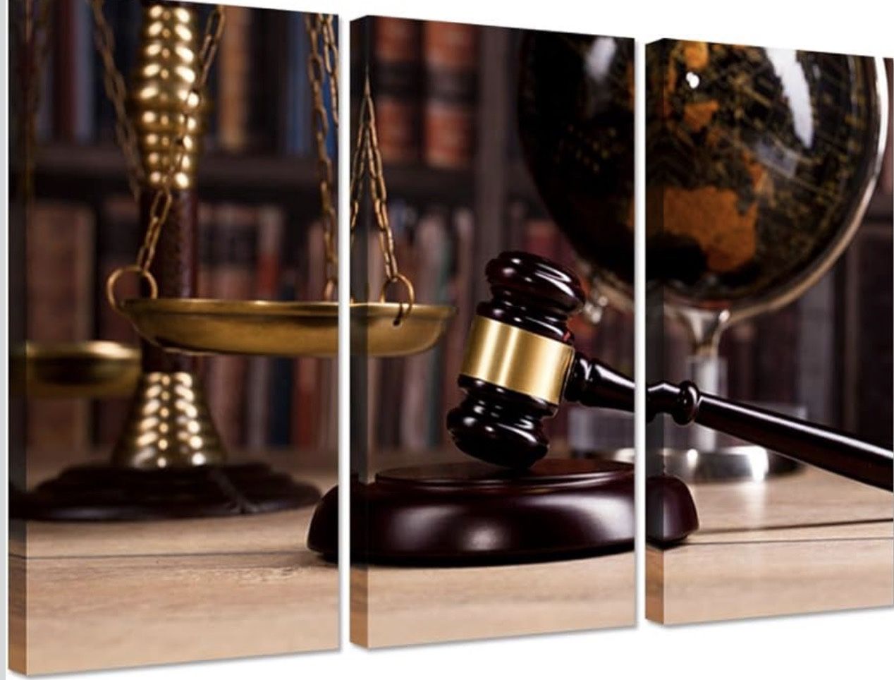 Vintage Law Office Canvas Art – 3 Piece Set