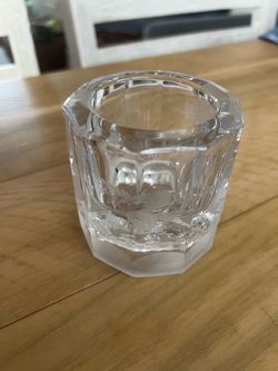 Studio Nova Japan Crystal Votive Candle Holder | Heavy Lead Crystal Tea Light Holder | Etched Pinecone