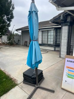 with weights Cantilever Patio Umbrella Outdoor, Large with weights