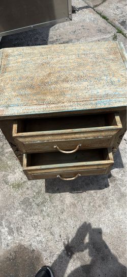 Rustic Wooden Nightstand with Two Drawers