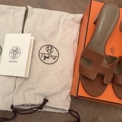 original Hermès - Oasis sandal, Women's, Leather, Brown، size 38.5