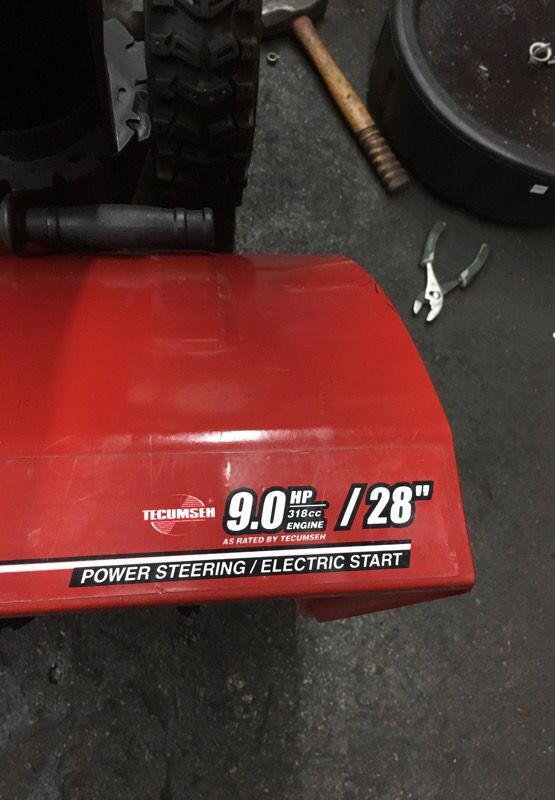 Used craftsman 28 inch 9hp snowblower with EZ steer powered steering