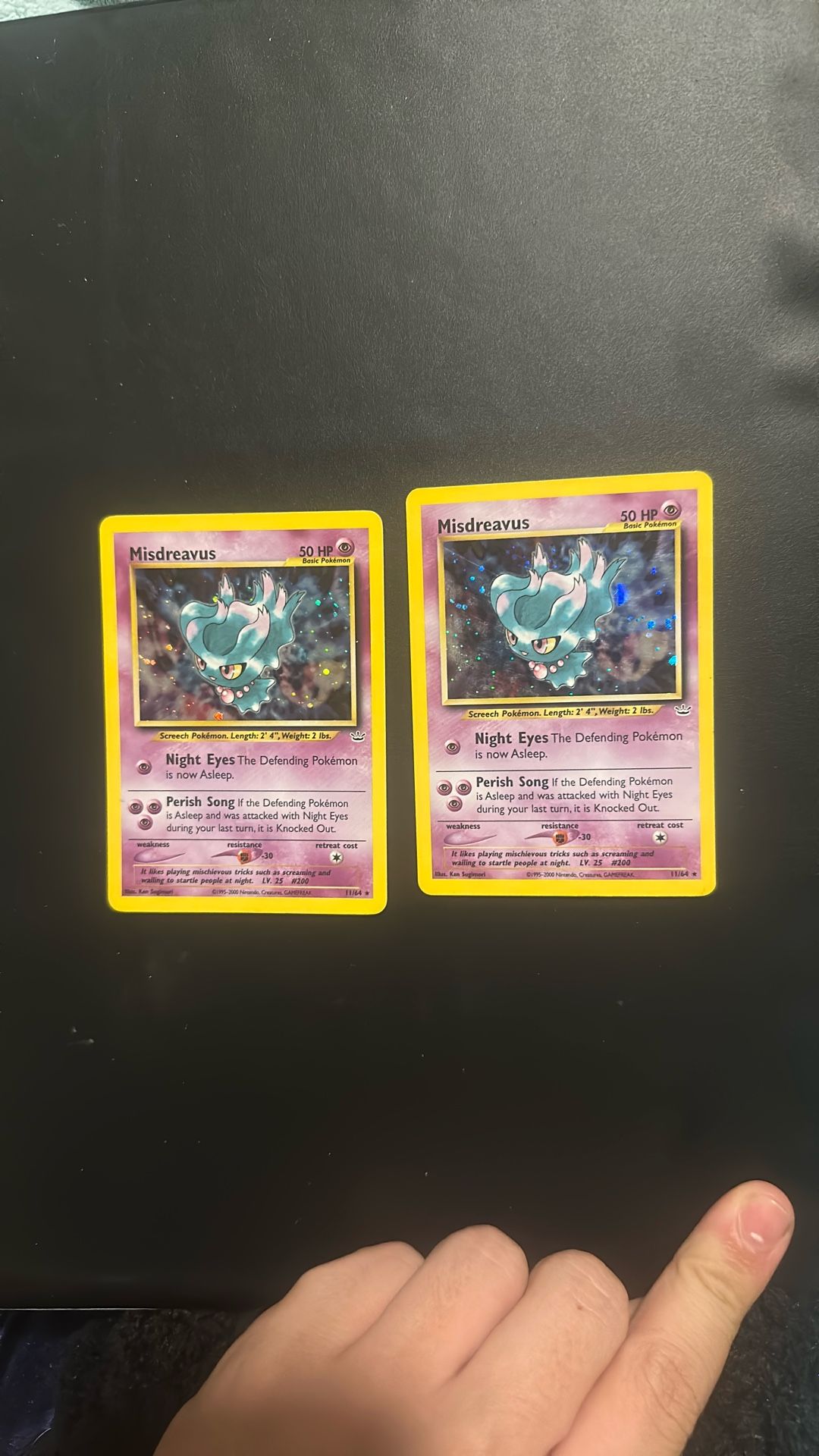 2x Misdreavus #11 Holo – Neo Revelation – Vintage Pokémon