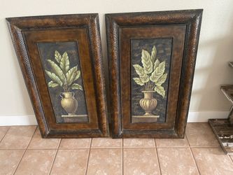 (2) 27" X 45" metal wall paintings