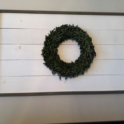 Handcrafted Wall Decor W/Boxwood Wreath