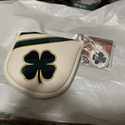 CMC Design Live Lucky White Leather Mallet Putter Headcover ~NEW~