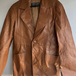 Vintage Blazer Women’s Sz 40/L genuine Lined leather jacket made in Uruguay