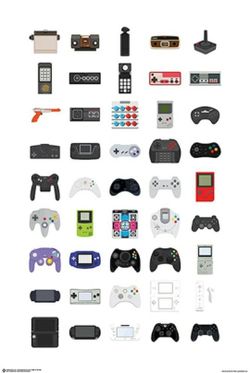 Video Game Controllers 24in × 36in Wall Poster
