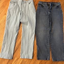Size 10 Gloria Vanderbilt gray and beige jeans bundle of 2 