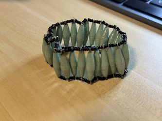 Handcrafted Statement Bracelet – Sculptural Paper Beaded Design