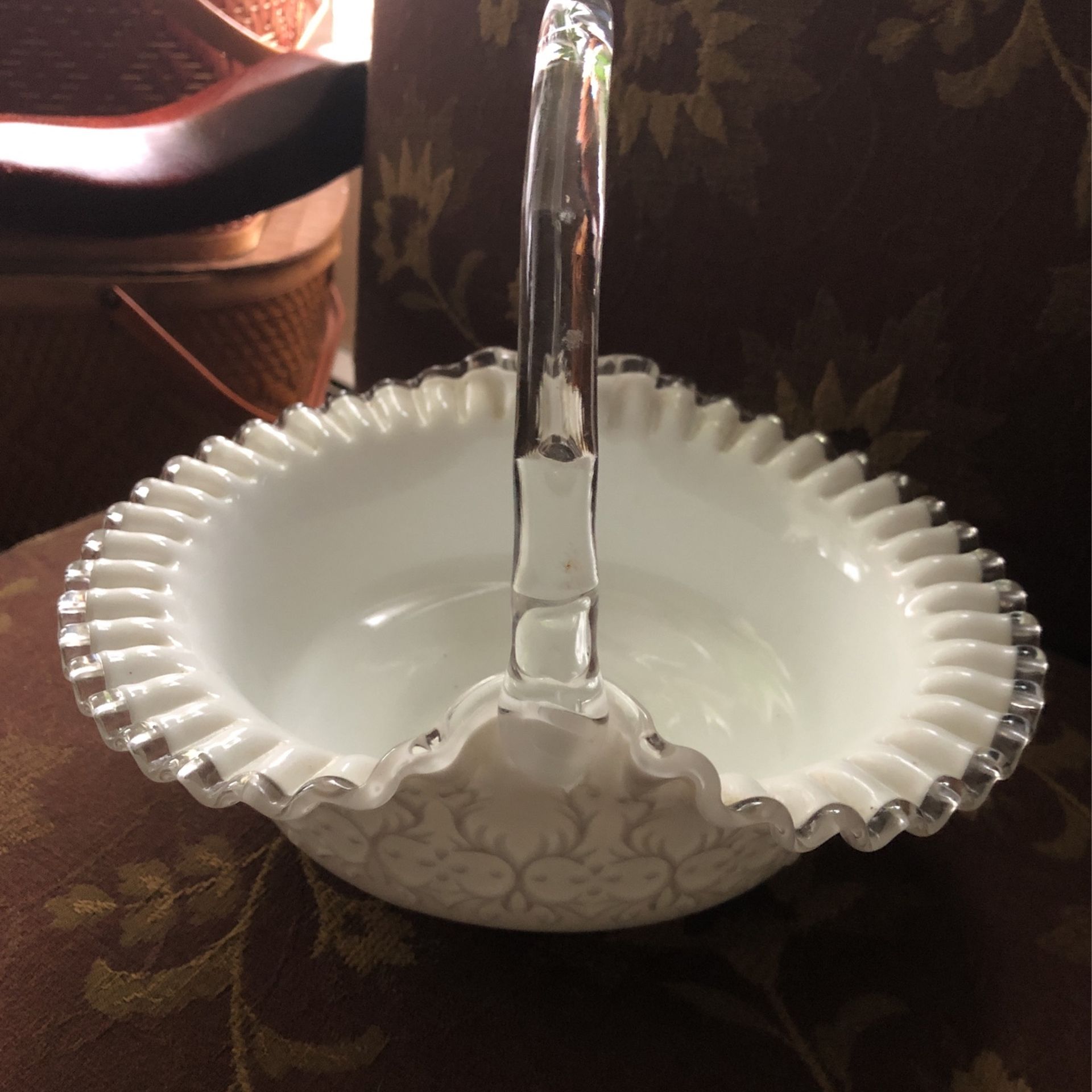 Fenton Vintage , Spanish Lace, Large Candy Dish