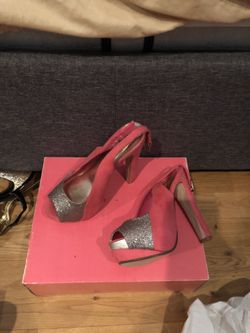 Holidays elegant High heels size 6 pink w silver