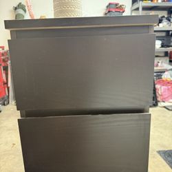Set Of 2 Black Two Drawer Cabinets