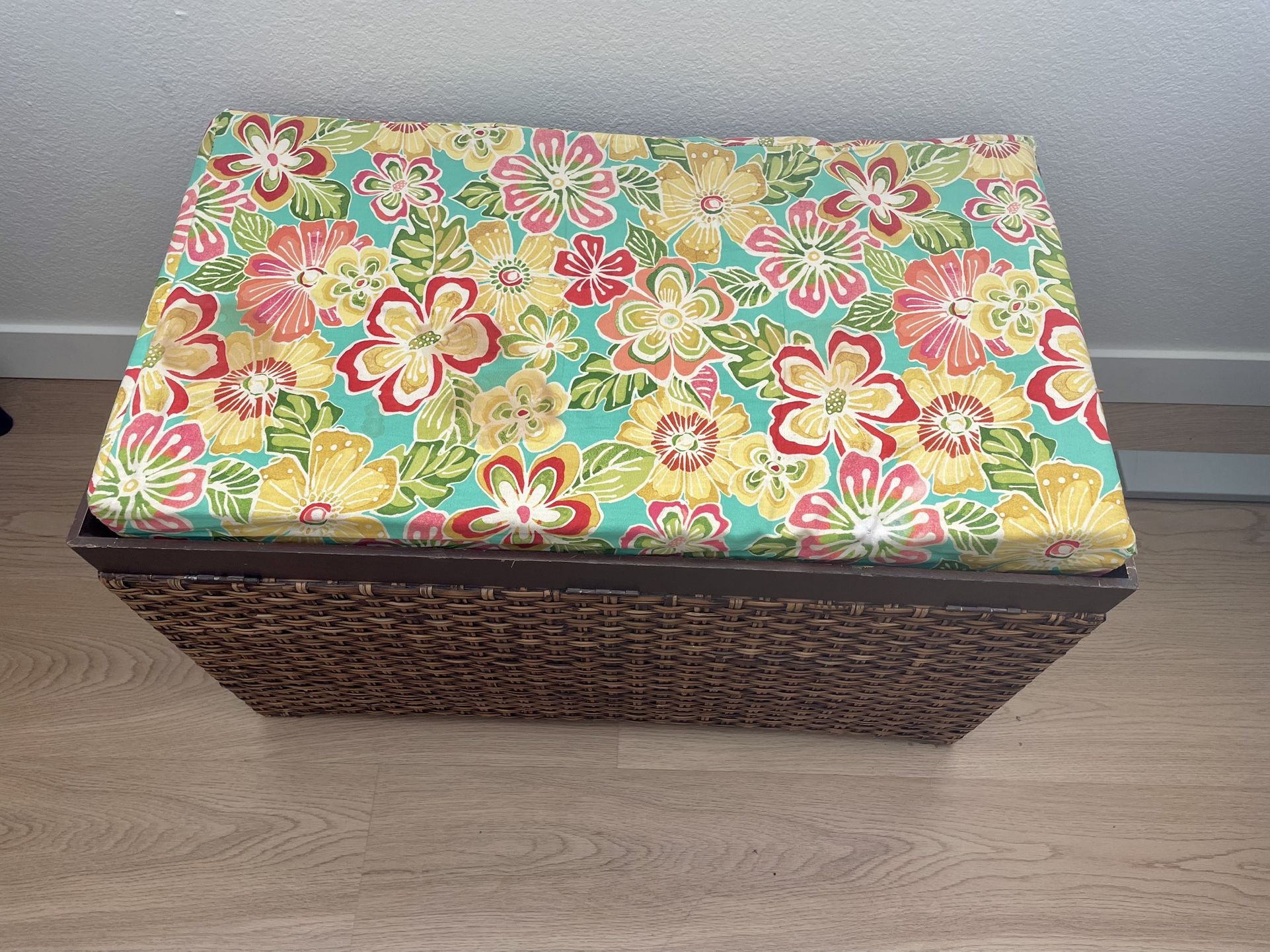 Wooden Ottoman With Storage