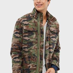 American Eagle Sherpa Lined Camo Military Jacket Size M