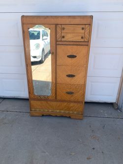 Classic Art Deco Waterfall Armoire