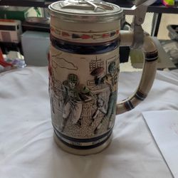 Vintage Avon Beer Stein With Football Players