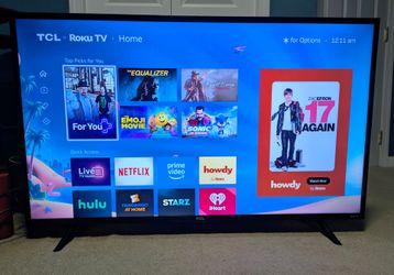 TCL 49" 4K UHD "Smart" HDTV W/ Remote & Stand (MSRP: $449)

Model: 49S403

Works great. Fully functional, no issues. Comes with stand and remote.  

(