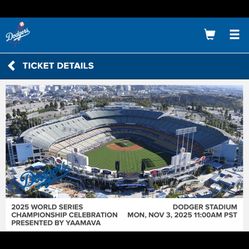 Dodgers World Series Parade Tickets 