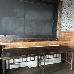 90” Reclaimed Wood Accent Bench / Industrial Console Table – Metal Legs