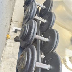 CAP Barbell 150 LB Coated Hex Dumbbell Weight Set with Vertical Rack | Multiple Options