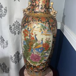 Vintage Japanese Floral Vase 