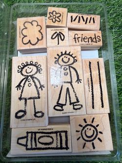 Definitely decorative crayon kids Stampin' Up! Rubber Stamp Set of 10