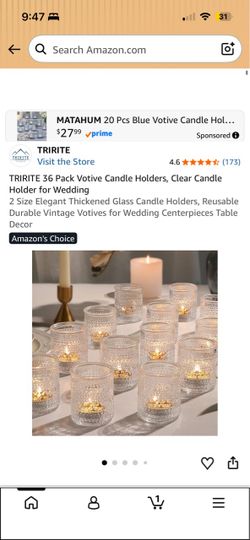 TRIRITE 36 Pack Votive Candle Holders