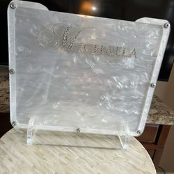 “Michaela” Sign In Plaque W/Heart & Clam Shell Sign In’s/Sweet 16/Quinceñera/Like New