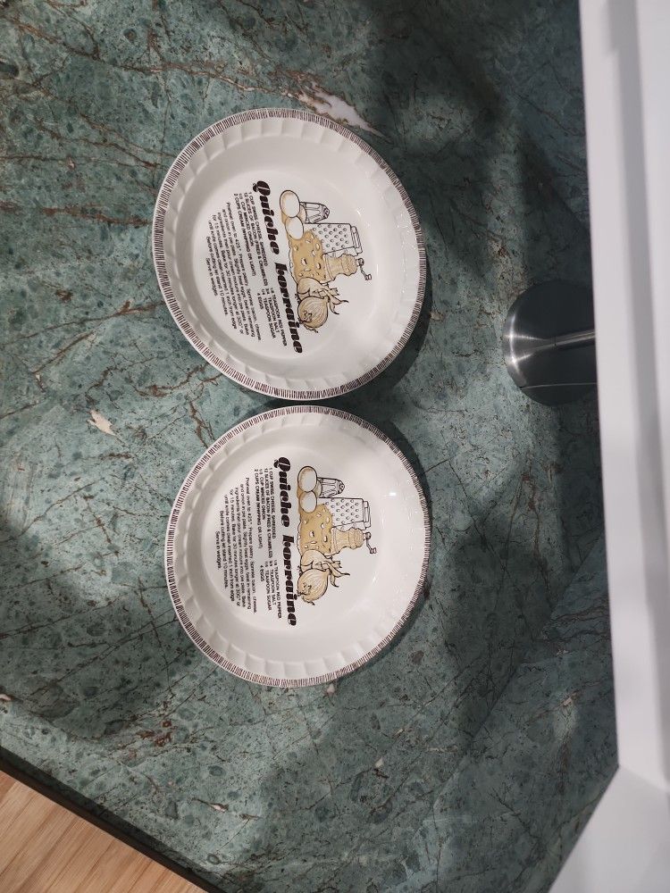 Royal China Co Vintage Quiche Lorraine Recipe Pie Plate
