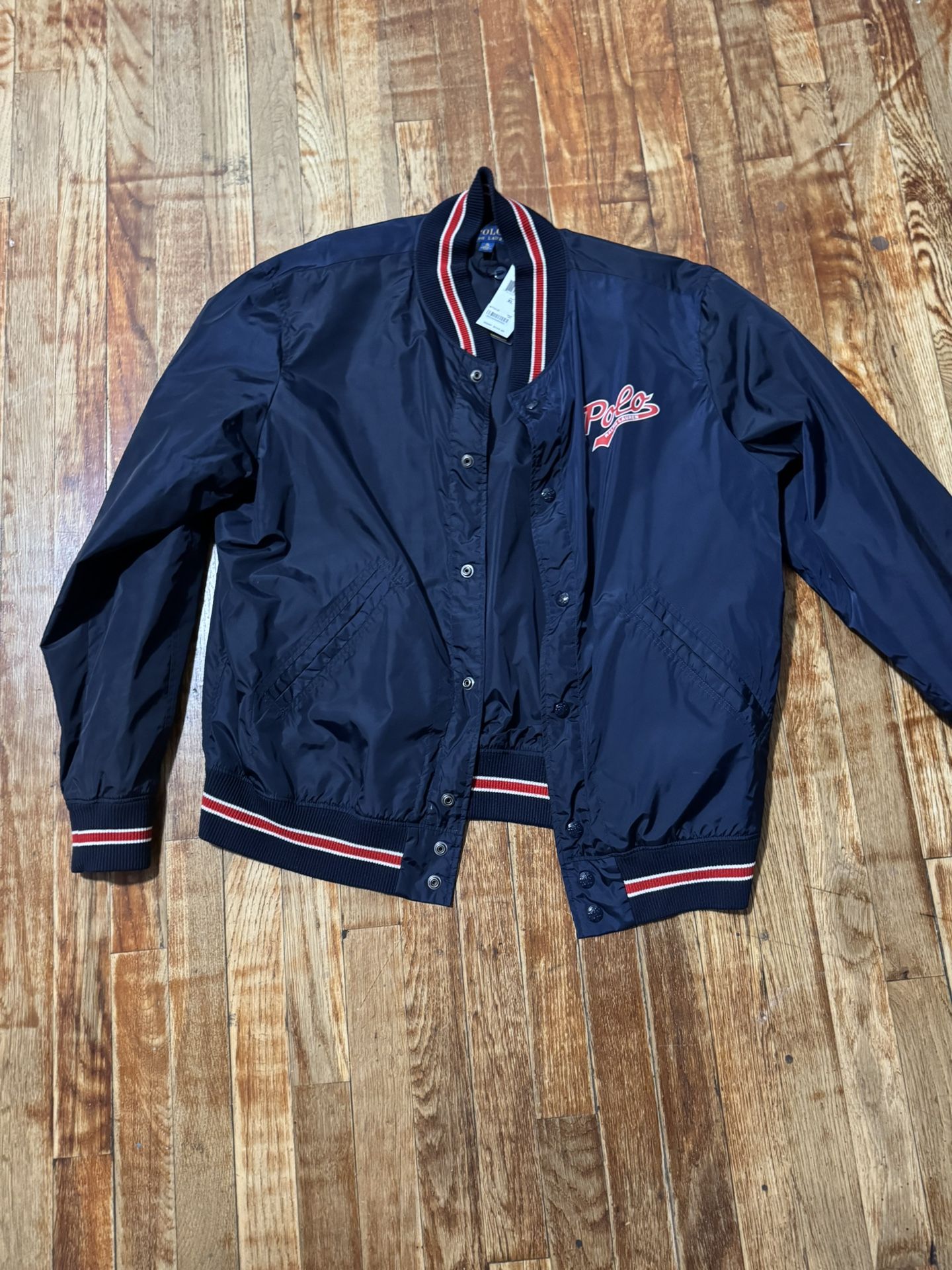 “NWT POLO SCRIPT WINDBREAKER JACKET SIZE XL””